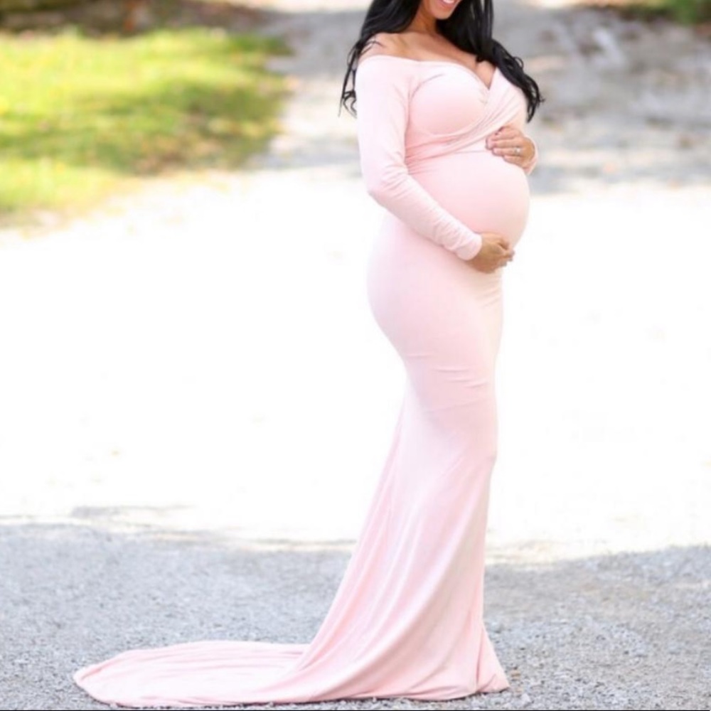 Sew Trendy accessories Pink Maternity dress